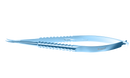 RUMEX Barraquer Needle Holder, 12.00 mm Fine Jaws, Curved, with Lock, Medium Size, Length 115 mm, Titanium