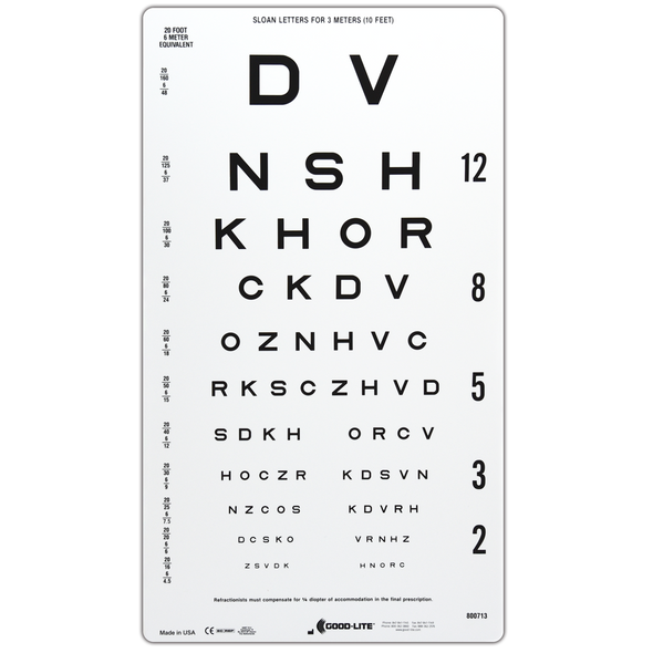 SLOAN LETTER LINEAR-SPACED DISTANCE CHART