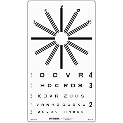 COMBINATION SLOAN LETTER & ASTIGMATIC WHEEL CHART