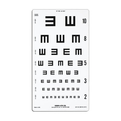 TUMBLING E LINEAR-SPACED DISTANCE CHART