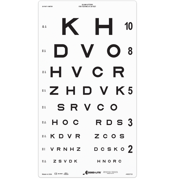 SLOAN LETTER LINEAR-SPACED DISTANCE CHART