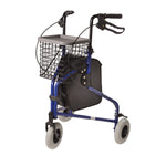 DMI 3-Wheel Folding Aluminum Rollator Walker, Royal Blue - 802-2014-2100