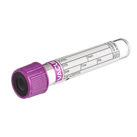 Greiner Vacuette Tube Venous Blood Collection Vacuette 4mL 13x75mm Plstc K2EDTA Lav/Blk 50/Pk, 24 PK/CA - 454209