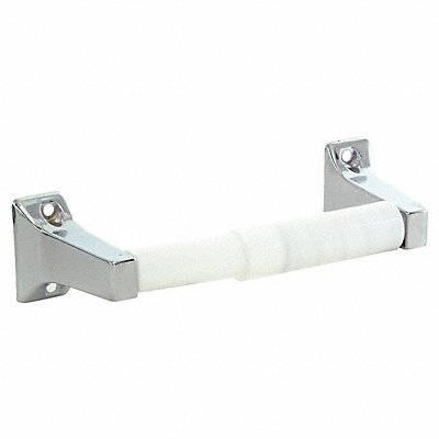 Horizontal Single Roll Double Post Toilet Paper Holder Silver