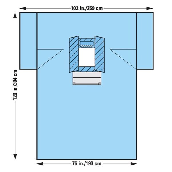 O & M Halyard Sheet Abdominal Laparotomy/Cholecystectomy Fenestrated 12x76x12" Sterile 10/Ca - 89223