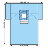 O & M Halyard Sheet Abdominal Laparotomy/Cholecystectomy Fenestrated 12x76x12" Sterile 10/Ca - 89223
