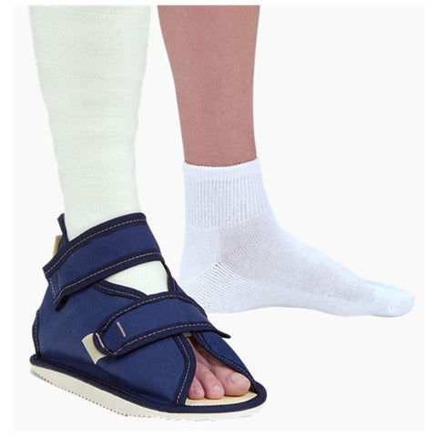 Deroyal Industries Inc Shoe Cast Comfo-Eze Canvas Navy Rocker Sole 10x4.75" Size Medium Each - 2004-03