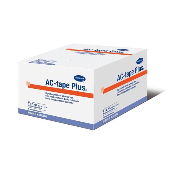Hartmann USA Tape Athletic Supplement AC-Tape Plus Cotton/Elastic 3"x5yd White 4rls/Bx, 12 BX/CA - 64310000