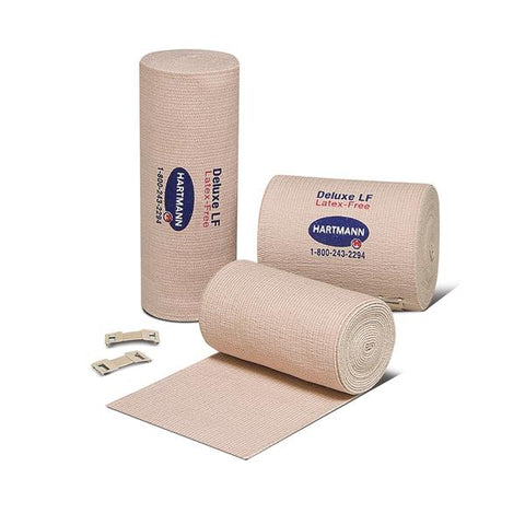 Hartmann USA Bandage 4"x5.5yd Stretch Cotton/Polyester Clip Closure Tan LF Non-Sterile 10/Bx - 38400000