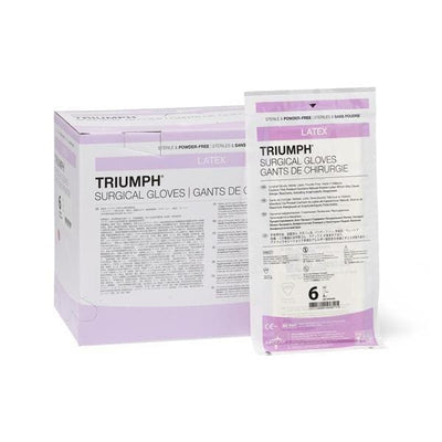 Medline Industries Inc Gloves Surgical Triumph Powder-Free Latex 6 Sterile White 50/Bx, 4 BX/CA - MSG2260