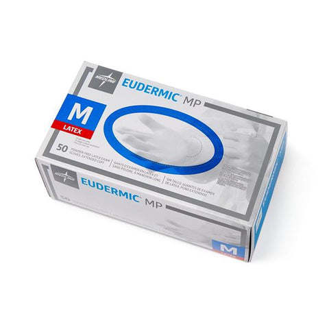 Medline Industries Inc Gloves Exam Eudermic MP Powder-Free Latex 12 in Medium Blue 50/Bx, 10 BX/CA - 485602