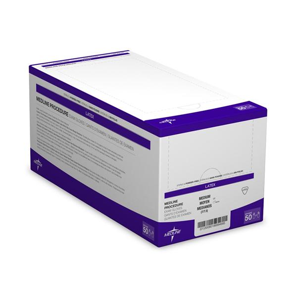 Medline Industries Inc Gloves Surgical Powder-Free Latex Medium Sterile Beige 50/Bx, 4 BX/CA - MDS194035