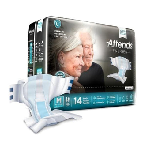 Attends Healthcare Products Brief Attends Adult Unisex Medium 32-44" Heavy White 4x24/Ca - BR20