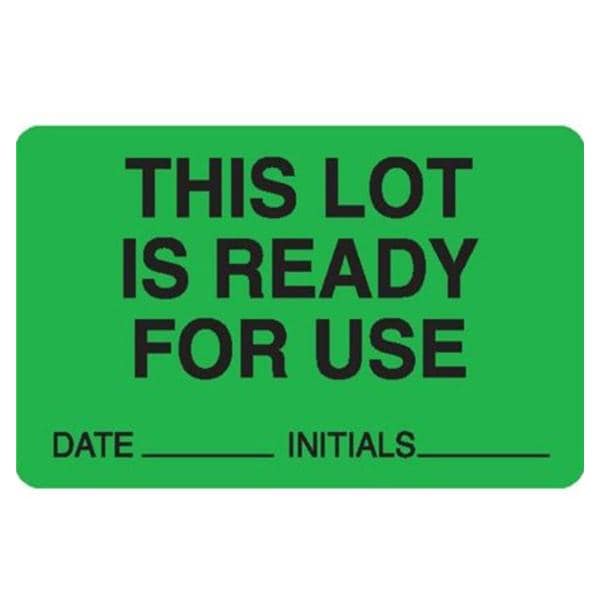 Marketlab Label Green 2-1/2x1-1/2" This Lot Ready For Use 1000/Rl - 8029