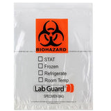 Medegen Medical Products, LLC Specimen Transport Bag Clear/Black/Orange Zip/ Flap Closure With Pouch 100/Bx, 5 BX/CA - 4916