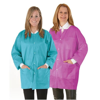 Medicom Lab Jacket Procedure SafeWear Hipster Disposable SMS PP Fbrc Sm Wht Frst 12/Bg, 5 BG/CA - 8105-A