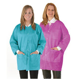 Medicom Lab Jacket Protective SafeWear Hipster Disposable SMS PP Fbrc Lg Wht Frst 12/Bg, 5 BG/CA - 8105-C