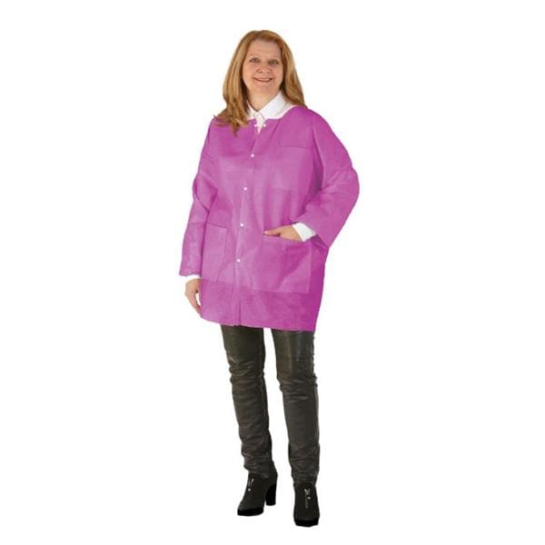 Medicom Lab Jacket Procedure SafeWear Hipster Disposable SMS PP Fbrc Md Ppy Pnk 12/Bg, 5 BG/CA - 8116-B