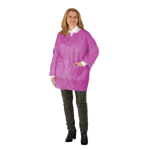 Medicom Lab Jacket Procedure SafeWear Hipster Disposable SMS PP Fbrc Md Ppy Pnk 12/Bg, 5 BG/CA - 8116-B