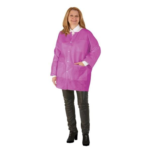 Medicom Lab Jacket Procedure SafeWear Hipster Disposable SMS PP Fbrc Large Ppy Pnk 12/Bg, 5 BG/CA - 8116-C