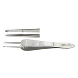 Miltex Forcep Suture Manhattan 3-1/2" 0.7mm Wide Smooth Curved 1x2 Teeth SS Each - Integra Miltex - 18-975