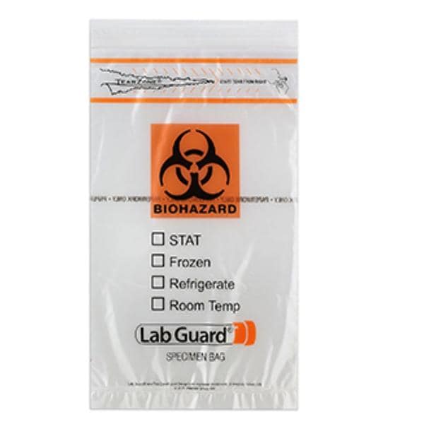 Medegen Medical Products, LLC Custom Lab Transport Bag Clear/Black/Orange Zip Closure 1000/Ca - D4078