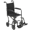 Drive Medical Designs Wheelchair Transport 250lb Capacity Blk/Slvr Vn Swngwy Ftrst Fxd Arms Adult Each - TR39E-SV