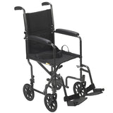 Drive Medical Designs Wheelchair Transport 250lb Capacity Blk/Slvr Vn Swngwy Ftrst Fxd Arms Adult Each - TR39E-SV