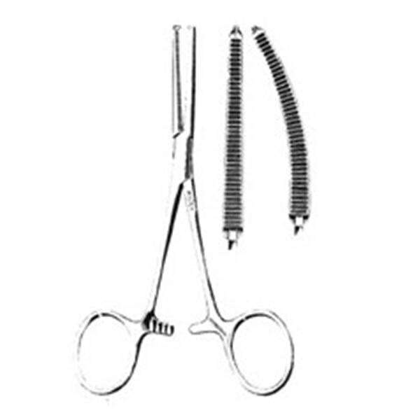 Miltex Forcep Kocher 5-1/2" Serrated Curved 1x2 Teeth Stainless Steel Each - Integra Miltex - 7-68
