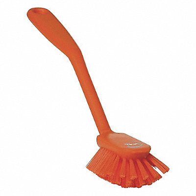 Polyester Short Handle Dish Brush Orange 10-1/2 L Polyester Short Handle Dish Brush Orange