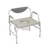 Drive Medical Designs Commode Patient Deluxe 1000lb Capacity Gray/White Tips 26.25x17.5-22" Bari/HD Each - 11135-1