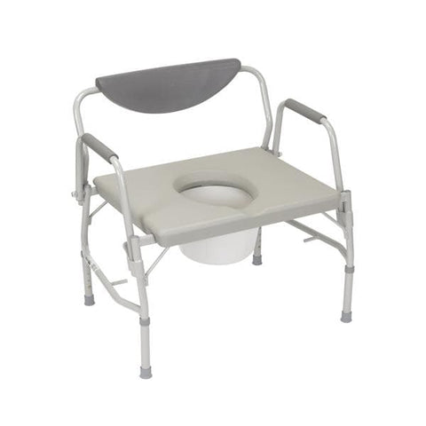 Drive Medical Designs Commode Patient Deluxe 1000lb Capacity Gray/White Tips 26.25x17.5-22" Bari/HD Each - 11135-1