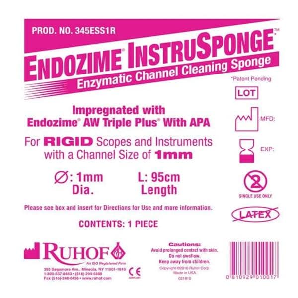 Ruhof Corp. Sponge Enzymatic Endozime Instrusponge 1 mm 100/Ca - 345ESS1R