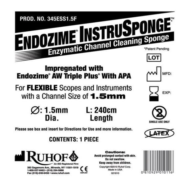 Ruhof Corp. Sponge Enzymatic Endozime Instrusponge 1.5 mm 100/Ca - 345ESS1.5F