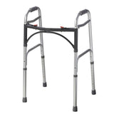 Alimed, Inc Walker Deluxe 350lb Capacity Gray/Silver Tips 15.5x22x39" 2 Push Button Adult Each - 7376