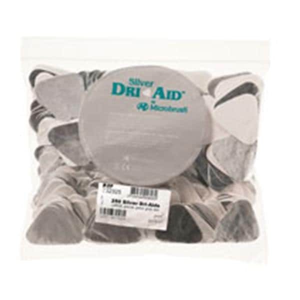 Microbrush Corporation Cotton Roll Substitute Silver Coated Dri-Aids Silver White Small 250/Bx - 332125