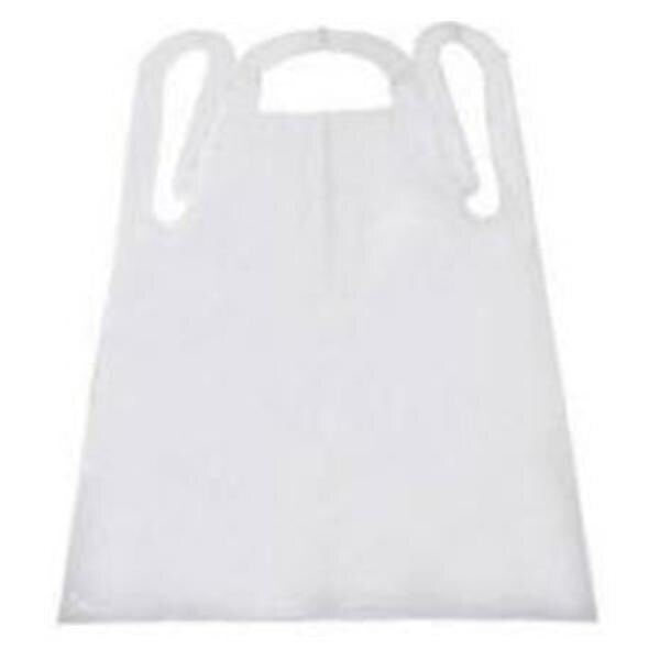 Tidi Products LLC Apron Polyester Taffeta FoodCare Unisex White 28 in x 46 in Adult 500/Ca - 10418