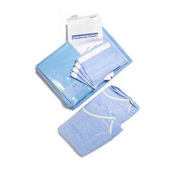 O & M Halyard Pack Surgical Basic II W/ Back Table Cover Zone-Reinforced 44x90" LF Strl 15/Ca - 88121