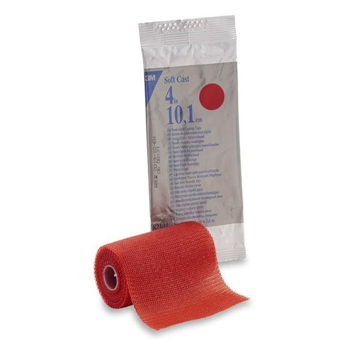 3M Medical Products Tape Scotchcast Fiberglass 4"x4yd Roll Red 10/Ca - 82104R