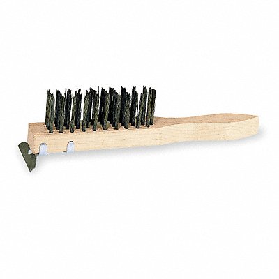 11-3/8 L Carbon Steel Short Handle Scratch Brush with Scraper 1 EA