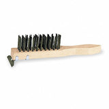 11-3/8 L Carbon Steel Short Handle Scratch Brush with Scraper 1 EA