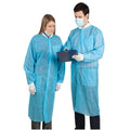 Henry Schein Inc. Lab Coat Protective Disposable Polypropylene Medium Blue 10/Pk, 5 PK/CA - 9004674