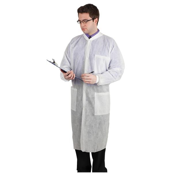 Henry Schein Inc. Gown Lab Disposable Polypropylene Size X-Large White 10/Pk, 5 PK/CA - 9007597