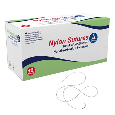 Dynarex Nylon Sutures size 5-0 Quantity per box: 12