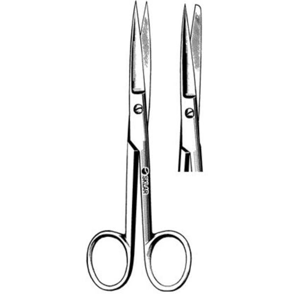 Sklar Instruments Scissors Operating 5" Sharp/Blunt Smooth Straight Stainless Steel Each - 14-1050