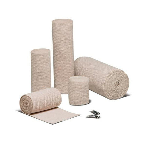 Hartmann USA Bandage REB 4"x5yd Stretch Elastic Clip Closure Tan LF Sterile 10/Ca - 34400000