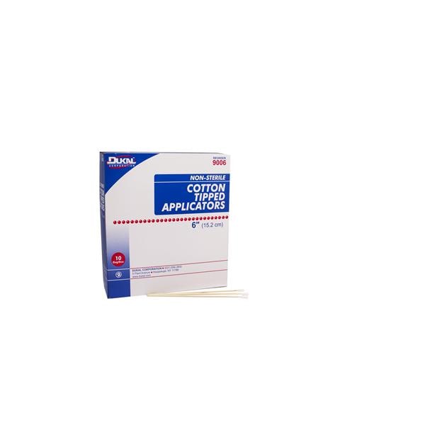 Dukal Corporation Applicator Cotton Tip Non Sterile 6 in Hardwood Shaft 1000/Bx, 10 BX/CA - 9006