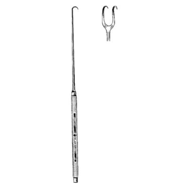 Sklar Instruments Hook Joseph 6-1/4" 5mm Sharp Double Prongs Stainless Steel Each - 47-2505