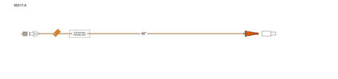 CODAN Orange Stripe MiniBore Extension Set, female luer-lock