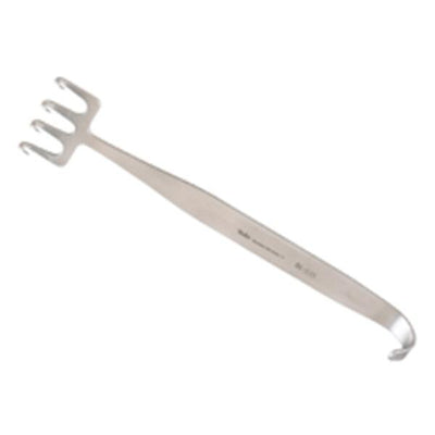 Miltex Retractor Rake Freeman 7-1/4x1-1/2" 4 Sharp Inline Prong Stainless Steel Each - Integra Miltex - 21-125
